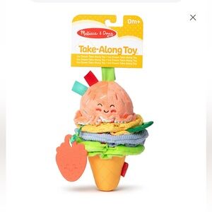 Melissa & Doug Ice Cream Take Along Toy Play Gym, Stroller, Crib Toy, Like New!